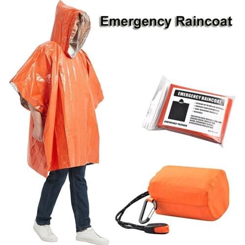 Emergency Raincoat Blankets Survival Tool Outdoor Survival Kit Poncho Ultra Portable Waterproof Thermal Bivvy Sack