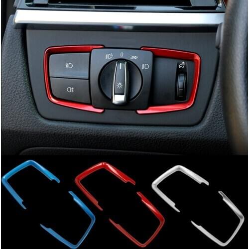 Car styling Chrome Sticker Interior Headlight Switch Button Cover Trim for BMW 1/2/4 Series 316i gt 320li