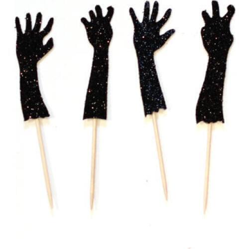 Glitter Zombie Halloween Cupcake Toppers Picks / Supplies / Party Decor Birthday toothpicks