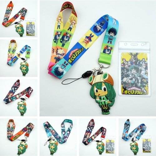 Cute Asui Tsuyu Lanyard Neck Straps Key ring Charms Mobile Phone Anime My Hero Academia Cosplay Keychain Accessories