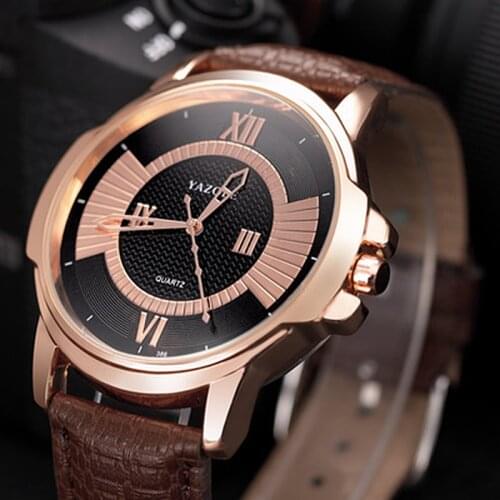 YAZOLE Top Brand Luxury Watch Men Watch Fashion Waterproof Watches Leather Mens Watch Clock saat relogio masculino reloj hombre
