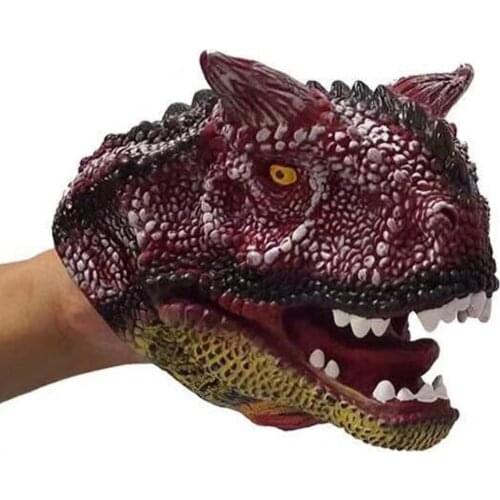Dinosaur Hand Puppets Soft Rubber Dinosaur Toys Jurassic Raptor Realistic Puppet Dinosaur Hand Puppet