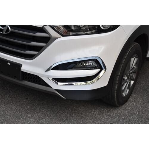 For Hyundai Tucson 2015 2016 2017 2018 ABS Chrome Front Fog Light Lamp Cover Trim Fog Lamp Decorative Trim Car-styling