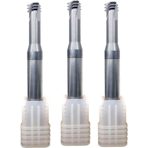 HRC65 Carbide thread milling cutter router bit stainless steel mill for CNC machining center M1 M1.4 M1.6 M2-M12