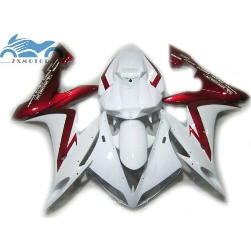 Injection motorcycle fairing kits fit for YAMAHA 2004 2005 2006 YZFR1 04 05 06 YZF R1 red white plastic fairings kit NY13