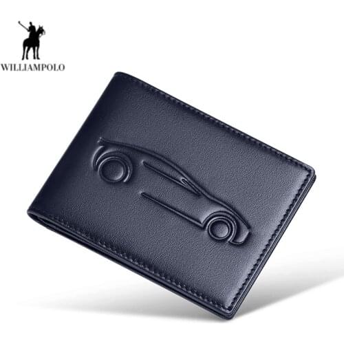 WILLIAMPOLO Small Wallet Mens Cowhide drivers license passport protective cover passport card holder Card Wallet Unisex purse