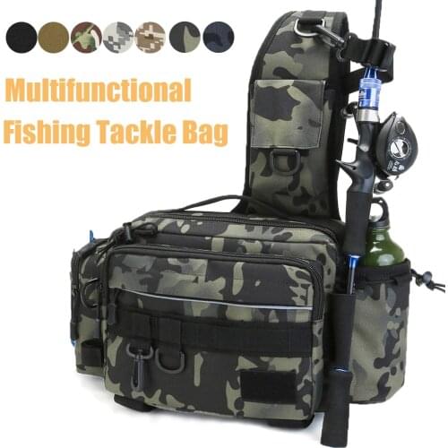 Multifunctional Fishing Tackle Bags Tactical Waist Bag Fanny Pack Military Sling Shoulder Bag Lures Gear Utility Storage Bag