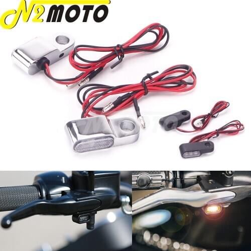 Motorcycle 12V Signal Lamp Indicators Amber Mini LED Turn Signal Light Handlebar Blinker For Harley Cafe Racer Scooter Bike