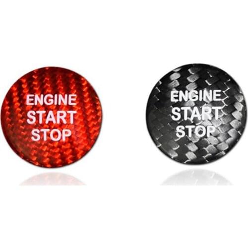 Carbon Fiber Car Engine Start Stop Switch Button Trim Cover Stickers for Toyota Corolla RAV4 Camry CHR