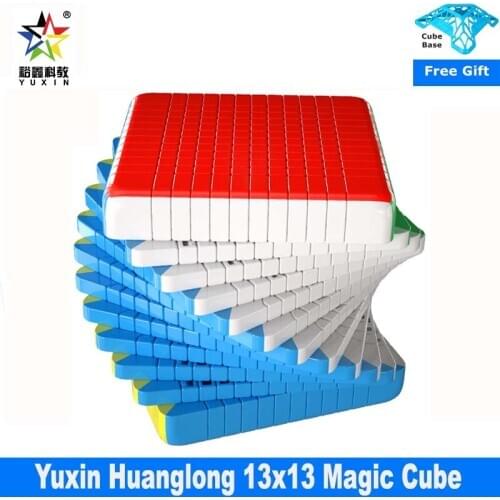 Newest Yuxin Huanglong 13x13 Magic Cube Stickerless 13 Layers Speed Cube Professional Puzzle Toys For Children Magico Gift