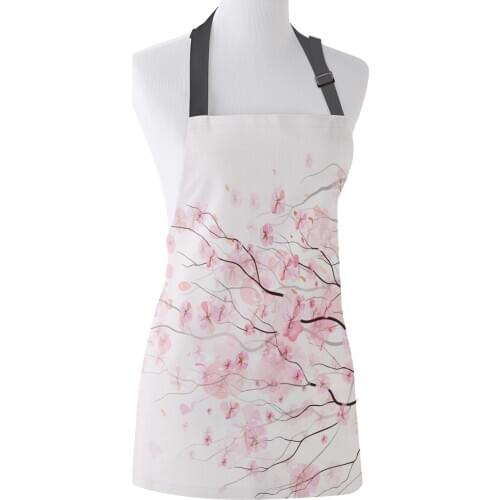 Personalized Aprons Beautiful Cherry Tree Branches Female Kids Bib Kitchen Apron For Cooking Baking Restaurant Pinafore