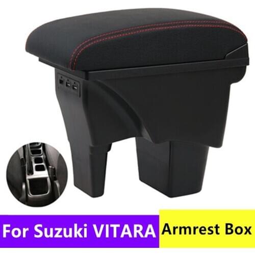 For Suzuki Vitara armrest box universal car center console caja modification accessories double raised with USB