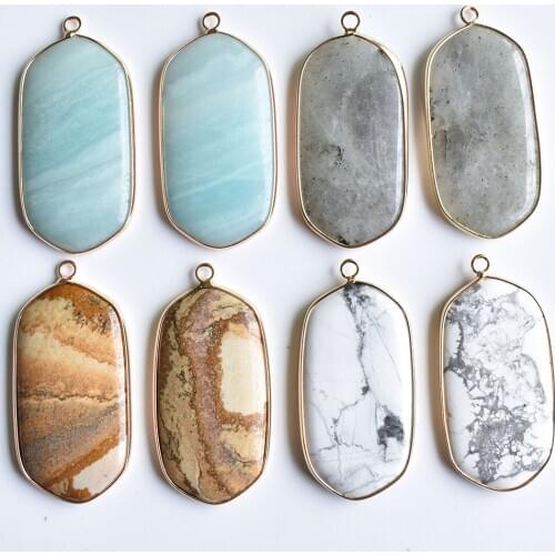 Natural stone pendant connector Pendant Necklace Bracelet Earring connector accessories wholesale 8pcs/lot free shipping