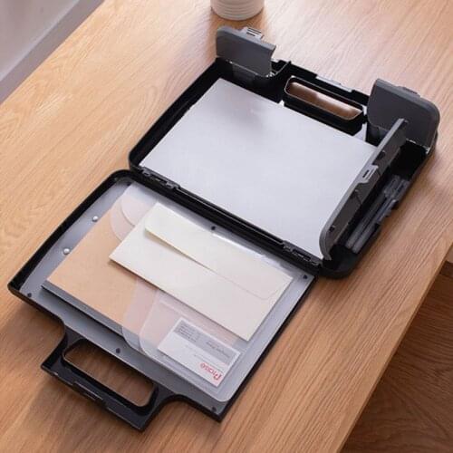 Portable A4 Files Document Clipboard Storage Case Organizer with Calculator Multifunctional Holder Office Supplies