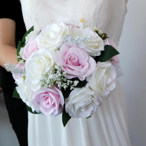 Handmade Realistic Wedding Bride Bouquet Hand Tied flower wesele Party Supplies wedding bouquet mariage floral hoops wedding2019
