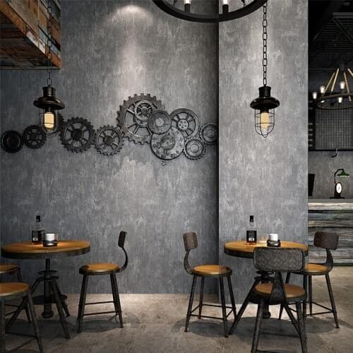 Retro industrial wallpaper retro gray cement mottled graffiti Internet cafe Loft bar clothing store decoration wallpaper