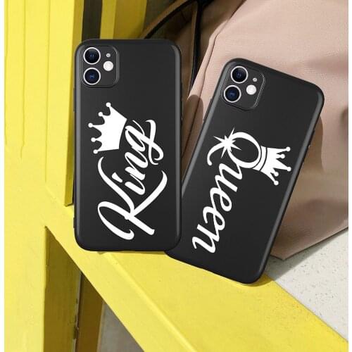 Luxury King Queen Coque Couple Phone Case for IPhone 12 Mini 5 6 6S 7 8 SE Plus X XS XR 11 Pro Max Funda Soft Silicone Cover