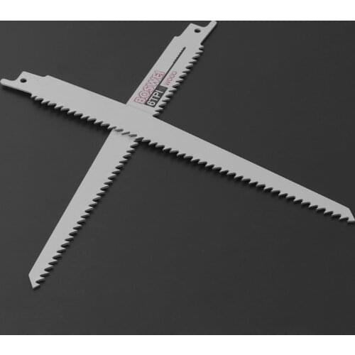 2pcs High Carbon Steel 6TPI 200mm Reciprocating Saw Blade For Cutting Metal Wood