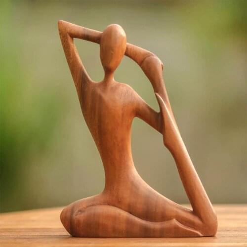 Abstract Art Yoga Poses Figurine Classic Posture Fadeless Resin Waterproof Lady Figure Statue Yoga Sculpture for Garden Ornament