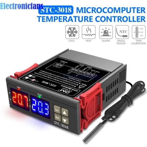 STC-3018 12V 24V 110-220V Digital Temperature Controller Thermostat Thermoregulator Heating Cooling Switch Digital Hygrometer