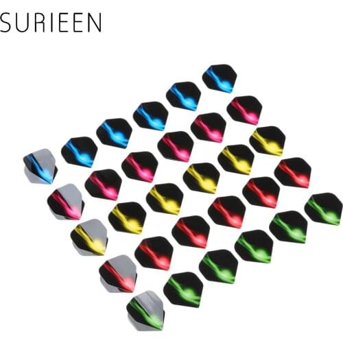 SURIEEN 30 Pcs PET Nice Darts Flights Wing Set Mixed Colors For Professional Darts Wing Tail Cool Darts Accessories Replacements
