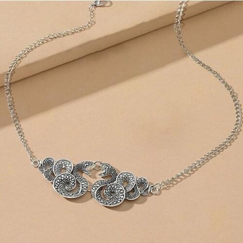 Dark Jewelry, Snake Necklace, Serpent Necklace, Crystal Necklace, Gothic