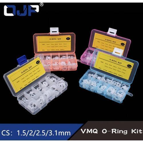 Thickness 1.5/2/2.5/3/1.8/2.65mm O Rings Rubber O Ring Seal Silicone/VMQ Sealing O-rings Washer o-ring set Assortment Kit Box