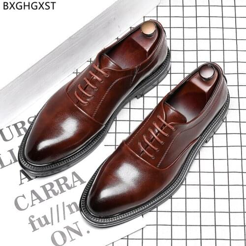 Oxford Luxury Designer Shoes Men High Quality Brown Lether Shoes for Men 2021 Black Business Shoes Men Office Dress Brand Formal
