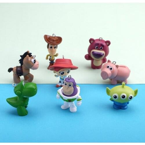 Creative Animation Toy Story Doll Keychain Pendant Buzz Lightyear Lotso Woody DIY Cute Keychain Toy Figures