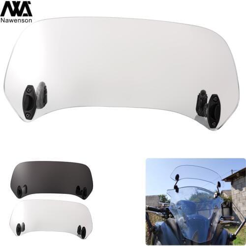 Universal Motorcycle Windscreen Extension Plastic Spoiler Add-On Air deflector Adjustable Aerofoil 2 colors