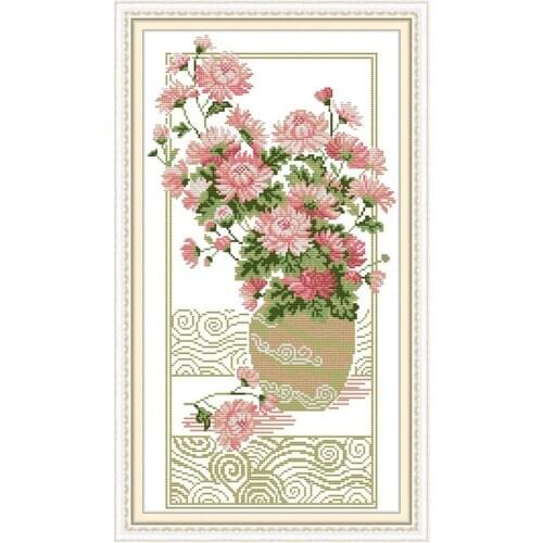 Everlasting love Elegant chrysanthemum Chinese cross stitch kits Ecological cotton clear 14CT Holiday gift Christmas decorations