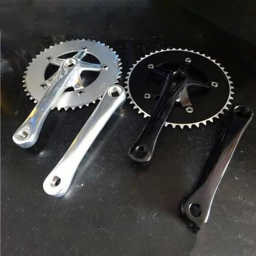 Bicycle Crankset 46T Single Speed Crank Fixed Gear Alloy Bike Chainwheel BCD 130 Length 165mm Cycling