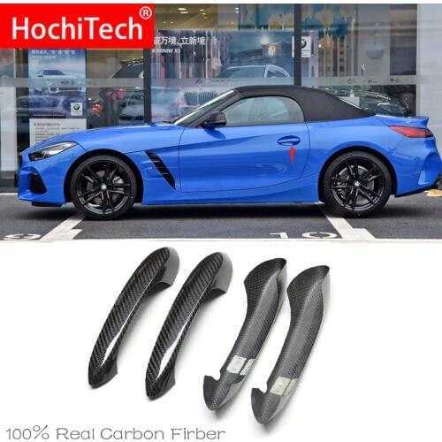 High Quality For BMW Z4 G29 M40i sDrive 25i M 2019 2020 Car Accessories Carbon Fiber Auto Door Handle Knob Exterior Trim Covers