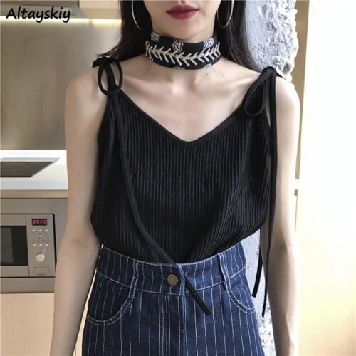 Big Size Camisole Women Chic Simple All-match Summer Basic Pure Popular Ulzzang Ladies Camis Daily Party Vintage Femme Tops Ins