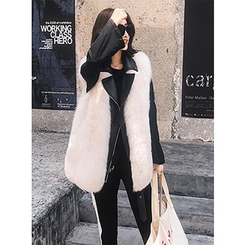 JANEFUR 100% Genuine Fox Fur Vest Natural Whole Skin Fox Fur Waistcoat fox Fur Coat