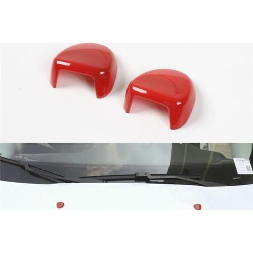 2Pcs/Set ABS Exterior Car-Styling Front Wiper Water Spray Nozzle Decor Cap Cover Trim Sticker For Jeep Renegade 2015 2016