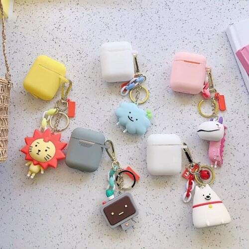 3D Dog Earphone Cases for AirPods 2 Case Cute Elf Ball Cartoon for Apple Air Pods Cover for Earpods Earbuds Case Ring Strap