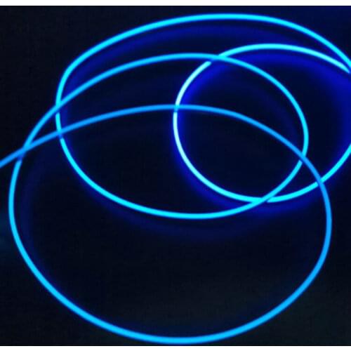 5M Soft 3mm Black T-type Invisible Skirt Side Glow Fiber Optic Cable Car Pickup light DIY w/side ribbon Interior PMMA cable RGB