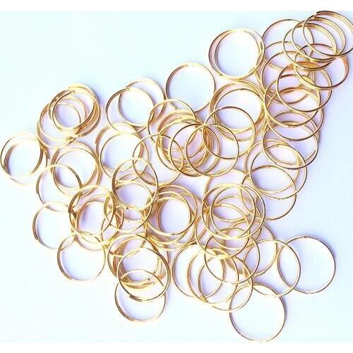 500pcs/lot 14mm Plated Golden Stainless Steel Beads Connectors Curtain Accessories Lighting & Curtain Metal Round Rings