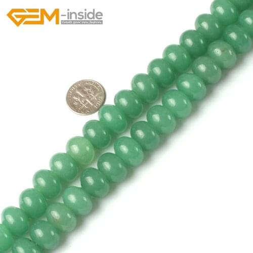 Gem-inside Natural Round Gem stone Rondelle Jades Beads For Jewelry Making Bracelet Necklace DIY Gifts Wholesale New