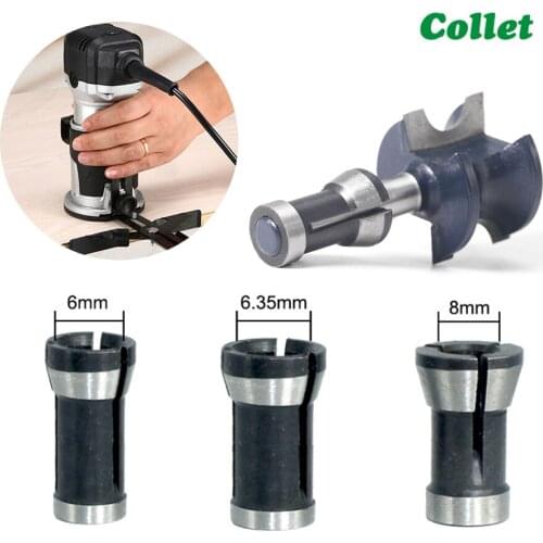 1PC & 3PC High Precision Adapter Collet for Wood Router 8mm 6.35mm 6mm Collet Chuck Engraving Trimming Machine Milling Cutter