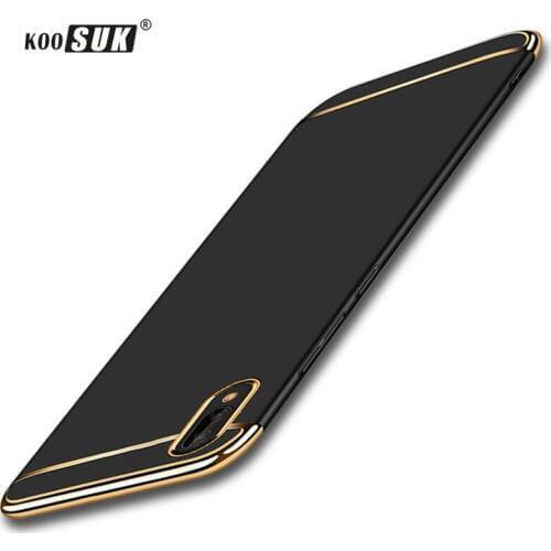 Huawei Y6 Pro 2019 Case Y6pro Koosuk Gold plated Frame PC Matte Hard Back Cover For Huawei Y6 Prime 2019 Phone Protection Holder