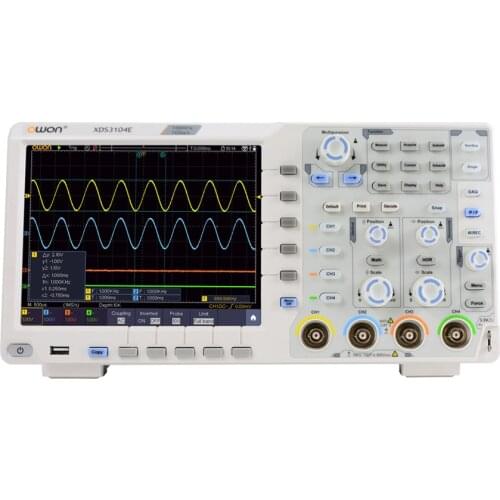 OWON XDS3104E Digital Oscilloscope 4 Channels 100MHz Bandwidth 8bits 8inch Touch Screen LCD 40M Record Length 1GS/s Oscilloscope