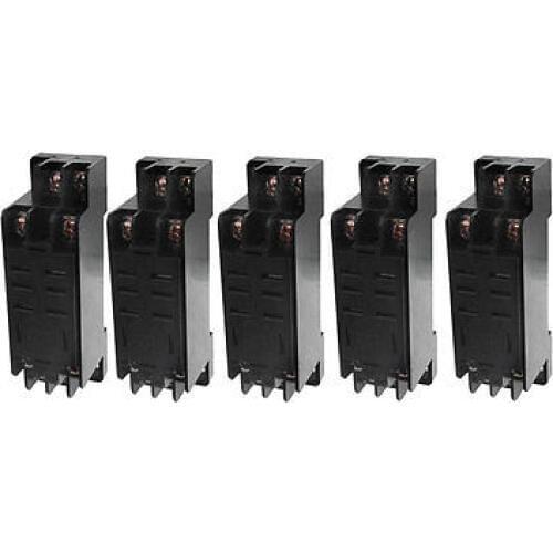 DTF-08A 8 Pin Power Relay Base Socket DIN Rail Mount 5 Pcs