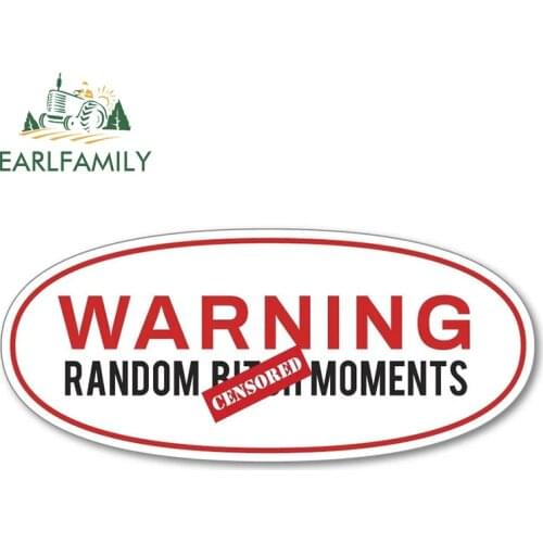 EARLFAMILY 13cm x 5.8cm For Warning Sign Car Fine Stickers Car Waterproof Decal Personality Laptop Motorcycle Decals Decoration