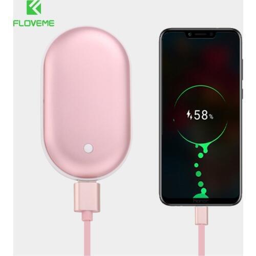 FLOVEME External Battery Power Bank 5000mAh Portable Warm Hand Pover Bank Quick Charging Battery For Samsung For iPhone 8 7 11 X