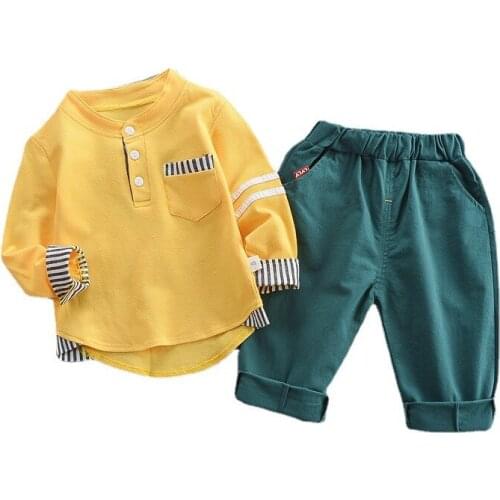 New Spring Autumn Children T Shirt Pants 2Pcs/sets Fashion Boys Girls Casual Costume Kids Cartoon Clothing Infant Sportswear