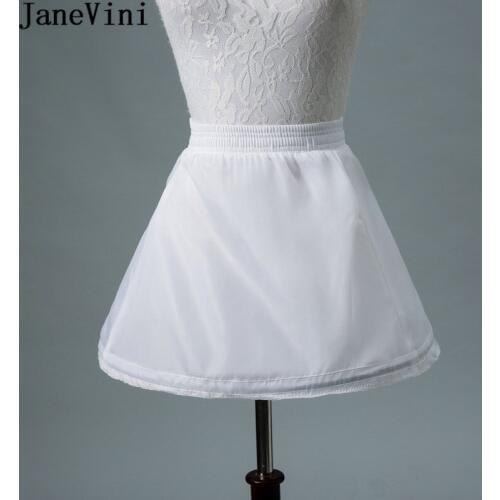 JaneVini Hot Sale White Flower Girl Petticoat Girls 1 Hoop Underskirt Bustle Petticots Crinoline Wedding Underskirt Accessories