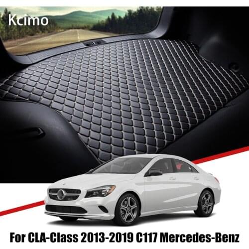 Leather Car Trunk Mat Carpet Tail Benz C117 Cargo Liner For Mercedes Benz CLA Class 2013-2019 Trunk Boot Mat Rear Benz Liner Pad