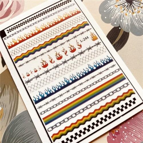 L-244 flame fire blaze Series 3D Back glue Nail decal Nail sticker Nail decoration Nail art Nail tool Nail ornament